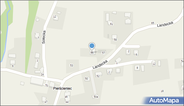 Pierściec, Landecka, 55, mapa Pierściec