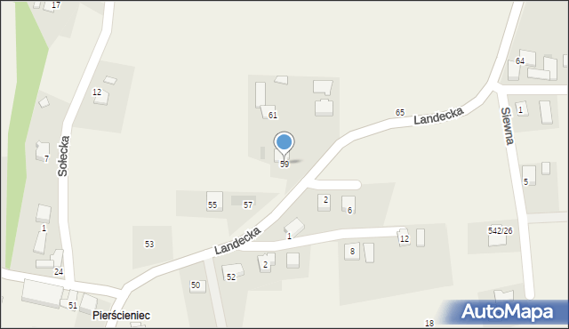 Pierściec, Landecka, 59, mapa Pierściec