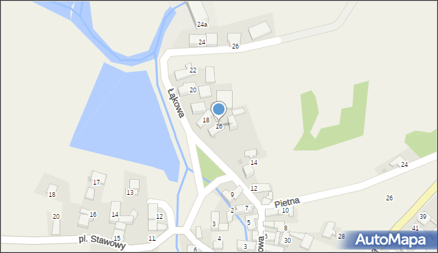 Pietna, Łąkowa, 16, mapa Pietna