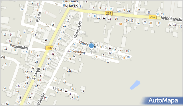 Piotrków Kujawski, Łąkowa, 3, mapa Piotrków Kujawski