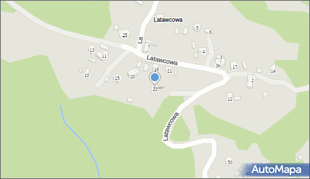 Piwniczna-Zdrój, Latawcowa, 22, mapa Piwniczna-Zdrój