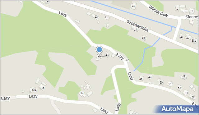 Piwniczna-Zdrój, Łazy, 70, mapa Piwniczna-Zdrój