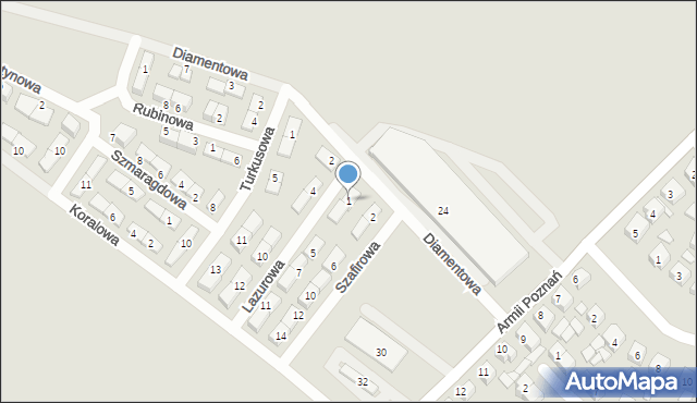 Pleszew, Lazurowa, 1, mapa Pleszew