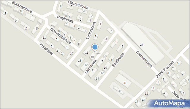 Pleszew, Lazurowa, 8, mapa Pleszew