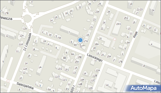 Płock, Lasockiego Ignacego, ks., 11, mapa Płock