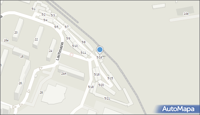 Płock, Lachmana Wacława, 5/14, mapa Płock