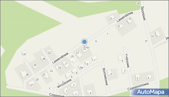 Płoty, Lawendowa, 11, mapa Płoty