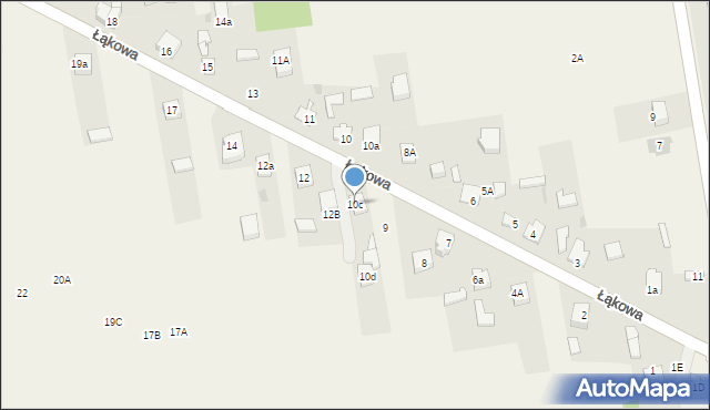 Poczesna, Łąkowa, 10c, mapa Poczesna