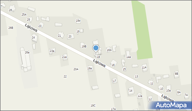 Poczesna, Łąkowa, 18a, mapa Poczesna