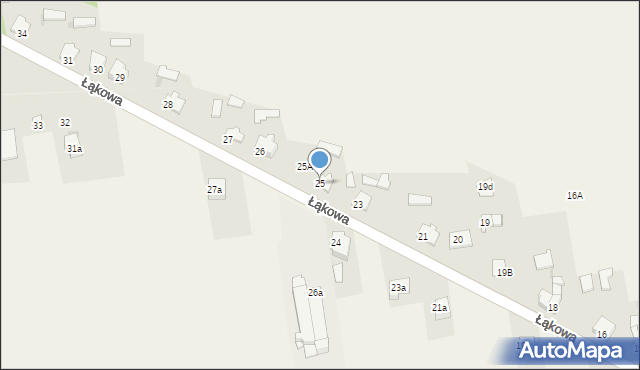 Poczesna, Łąkowa, 25, mapa Poczesna