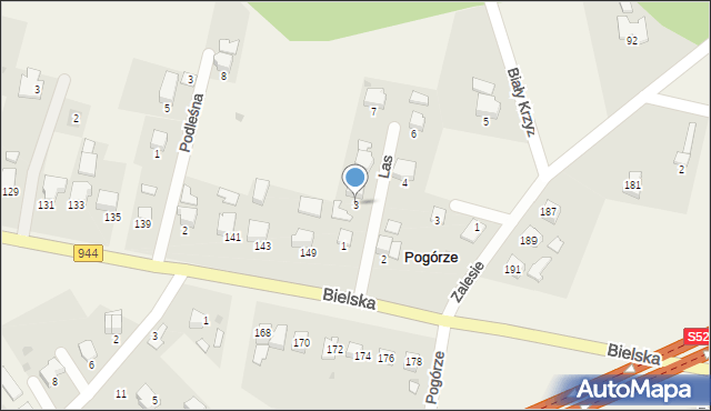 Pogórze, Las, 3, mapa Pogórze