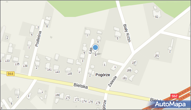 Pogórze, Las, 4, mapa Pogórze