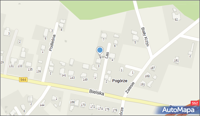 Pogórze, Las, 5, mapa Pogórze