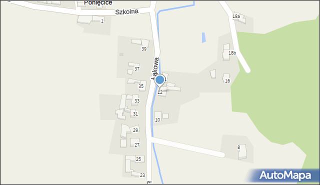 Ponięcice, Łąkowa, 12, mapa Ponięcice