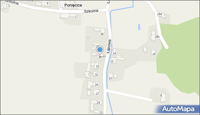 Ponięcice, Łąkowa, 35, mapa Ponięcice