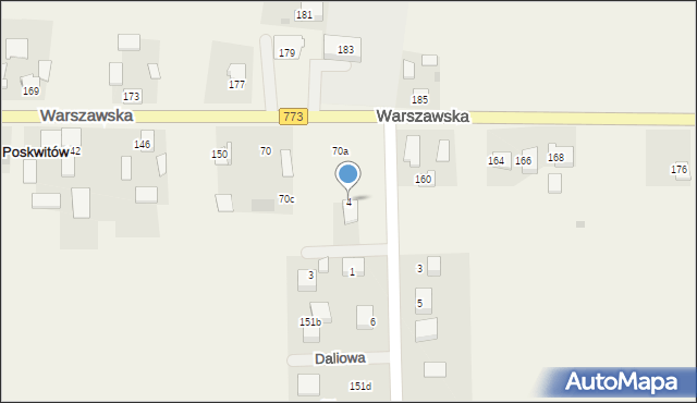 Poskwitów, Lazurowa, 4, mapa Poskwitów