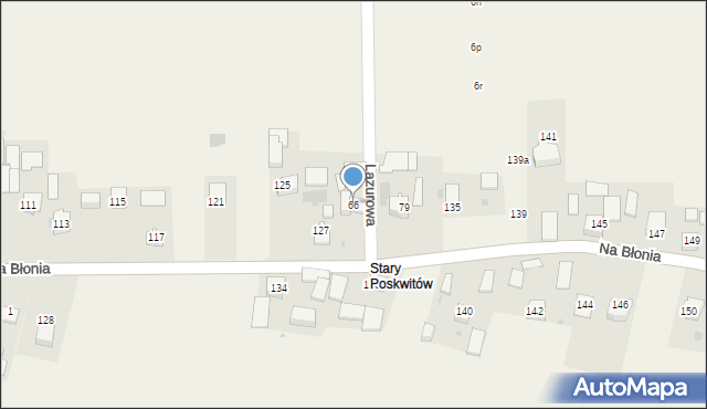 Poskwitów, Lazurowa, 66, mapa Poskwitów