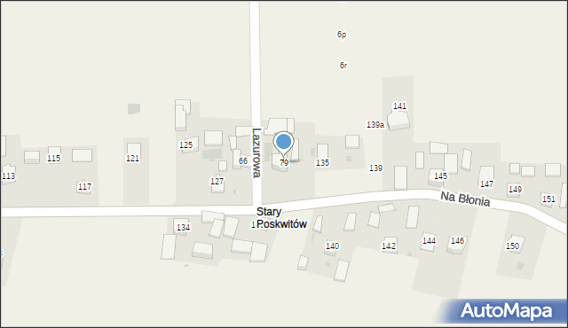 Poskwitów, Lazurowa, 79, mapa Poskwitów