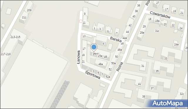 Poznań, Łanowa, 15, mapa Poznania