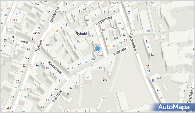 Poznań, Łąkowa, 19, mapa Poznania