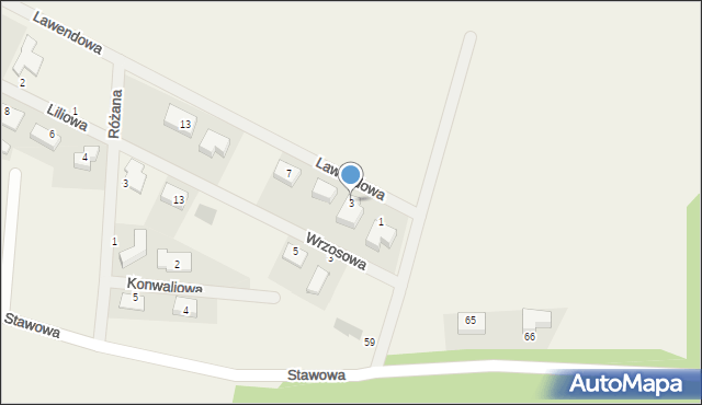 Pruszowice, Lawendowa, 3, mapa Pruszowice