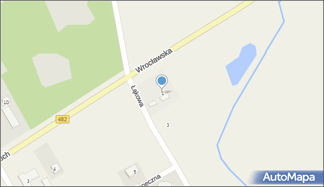 Przygoń, Łąkowa, 1, mapa Przygoń