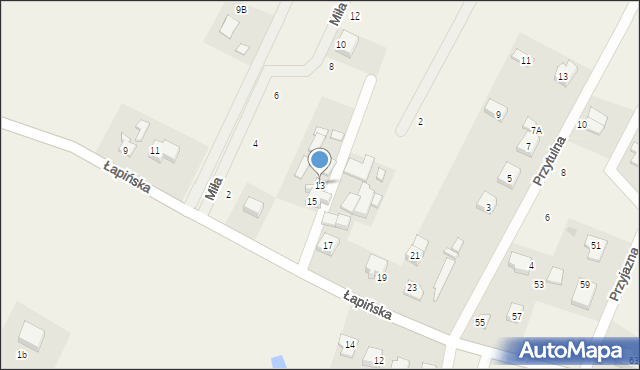Przyjaźń, Łapińska, 13, mapa Przyjaźń