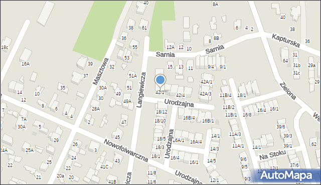 Radom, Langiewicza Mariana, gen., 42/1, mapa Radomia