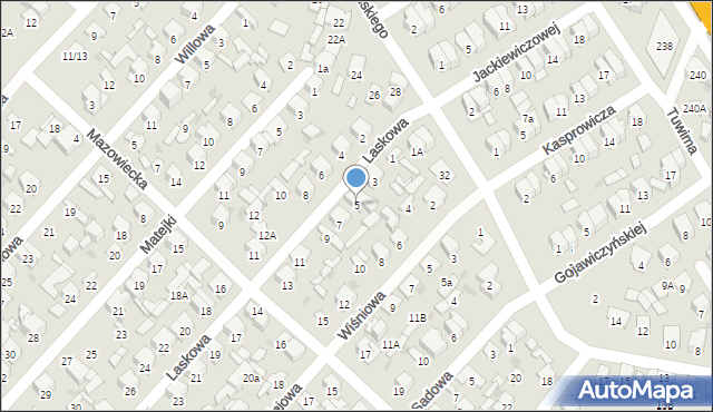 Radom, Laskowa, 5, mapa Radomia