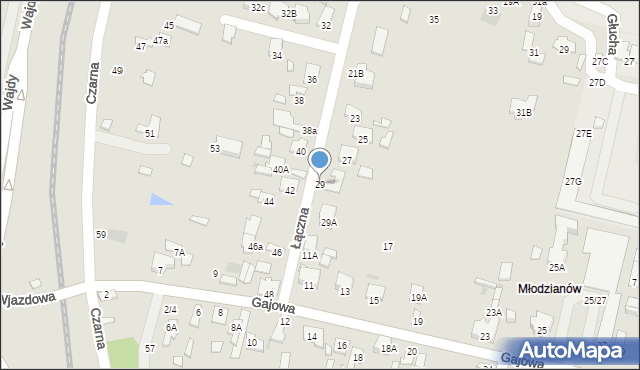 Radom, Łączna, 29, mapa Radomia