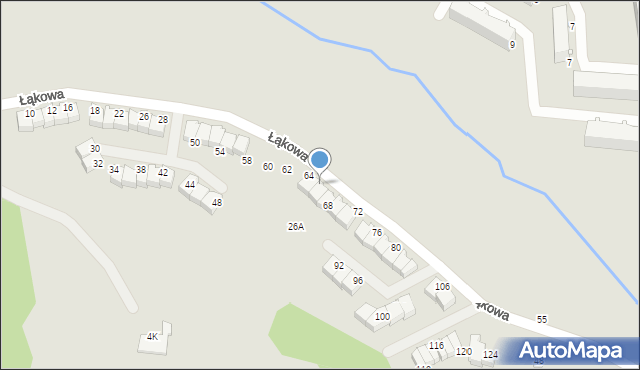 Radom, Łąkowa, 66, mapa Radomia