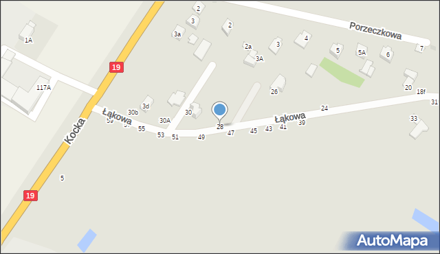 Radzyń Podlaski, Łąkowa, 28, mapa Radzyń Podlaski