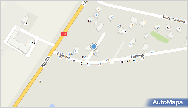 Radzyń Podlaski, Łąkowa, 30, mapa Radzyń Podlaski