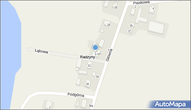 Radzyny, Łąkowa, 2, mapa Radzyny