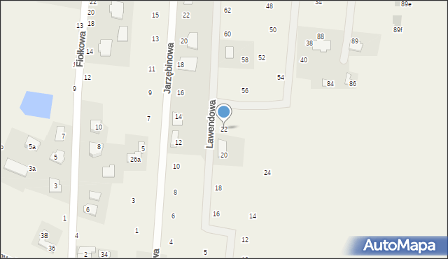 Rożno-Parcele, Lawendowa, 22, mapa Rożno-Parcele