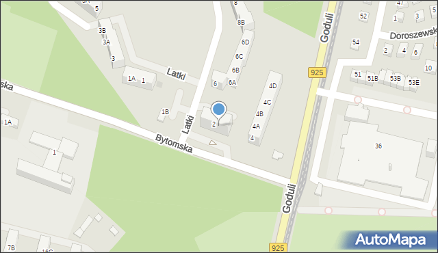 Ruda Śląska, Latki Konstantego, 2A, mapa Rudy Śląskiej