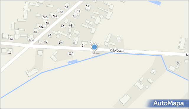 Rudka, Łąkowa, 11, mapa Rudka