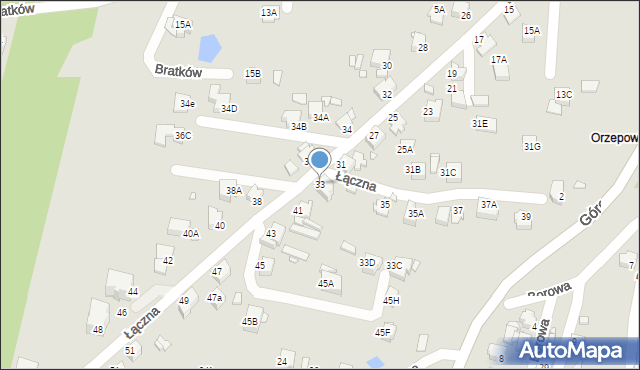 Rybnik, Łączna, 33, mapa Rybnika