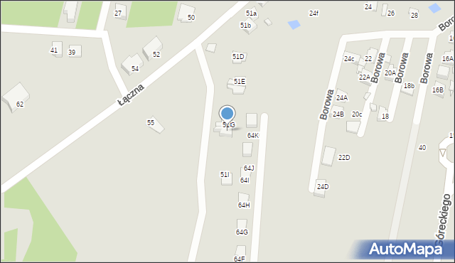 Rybnik, Łączna, 51H, mapa Rybnika