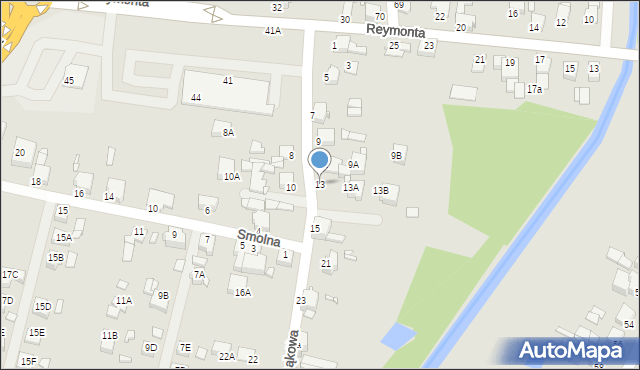 Rybnik, Łąkowa, 13, mapa Rybnika