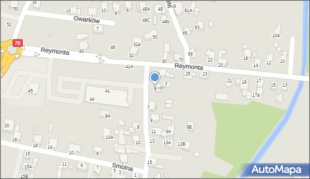 Rybnik, Łąkowa, 5, mapa Rybnika