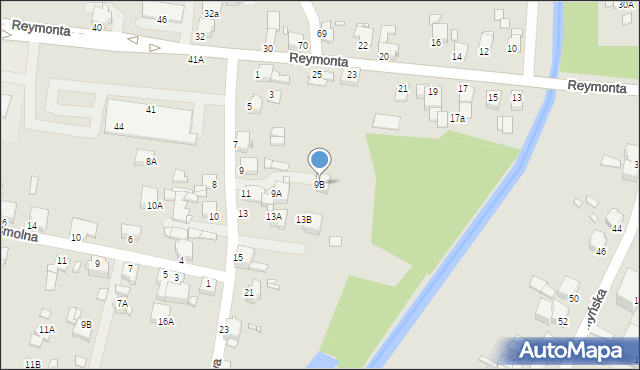 Rybnik, Łąkowa, 9B, mapa Rybnika