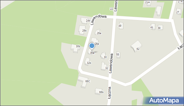 Rybnik, Lawendowa, 30a, mapa Rybnika