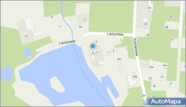 Rydzynki, Lazurowa, 4B, mapa Rydzynki
