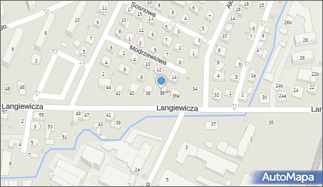 Rzeszów, Langiewicza Mariana, gen., 36, mapa Rzeszów