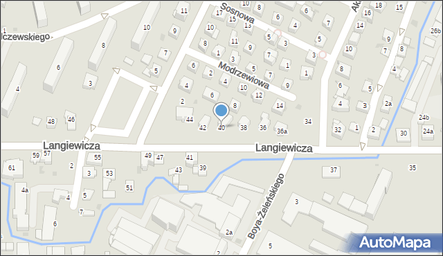 Rzeszów, Langiewicza Mariana, gen., 40, mapa Rzeszów