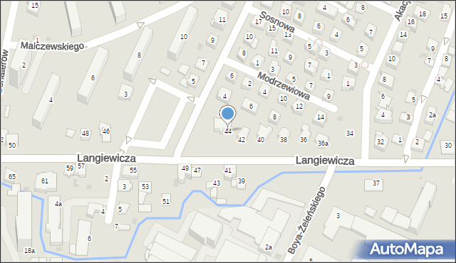 Rzeszów, Langiewicza Mariana, gen., 44, mapa Rzeszów