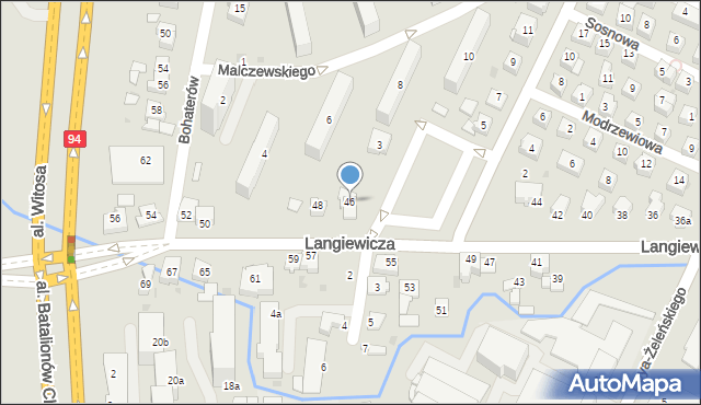 Rzeszów, Langiewicza Mariana, gen., 46, mapa Rzeszów