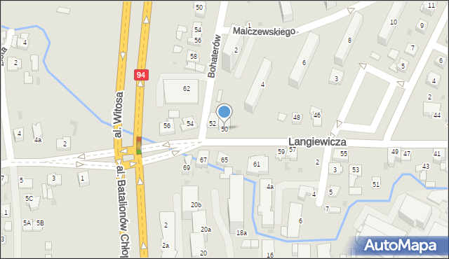 Rzeszów, Langiewicza Mariana, gen., 50, mapa Rzeszów