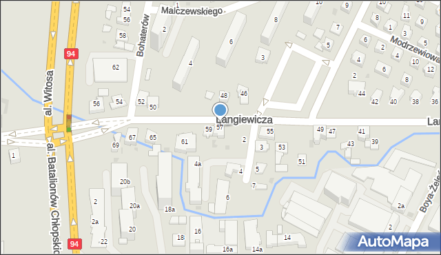 Rzeszów, Langiewicza Mariana, gen., 57, mapa Rzeszów